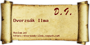 Dvorzsák Ilma névjegykártya